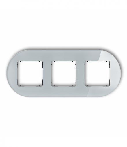 ICON Ramka uniwersalna potrójna okrągła - efekt szkła (ramka: szara, spód: czarny) Szary Karlik 15-12-IRSO-3