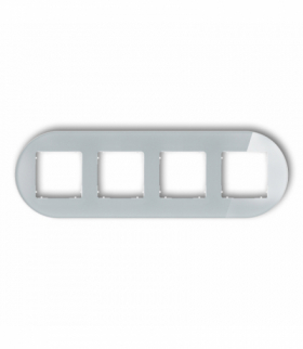 ICON Ramka uniwersalna poczwórna okrągła - efekt szkła (ramka: szara, spód: biały) Szary Karlik 15-0-IRSO-4