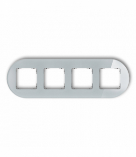 ICON Ramka uniwersalna poczwórna okrągła - efekt szkła (ramka: szara, spód: grafitowy mat) Szary Karlik 15-28-IRSO-4