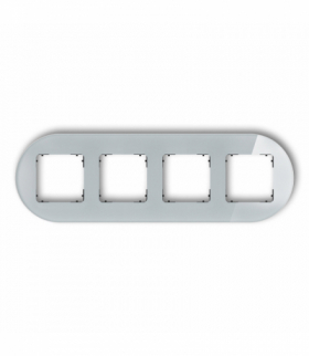 ICON Ramka uniwersalna poczwórna okrągła - efekt szkła (ramka: szara, spód: czarny) Szary Karlik 15-12-IRSO-4