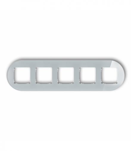 ICON Ramka uniwersalna pięciokrotna okrągła - efekt szkła (ramka: szara, spód: biały) Szary Karlik 15-0-IRSO-5