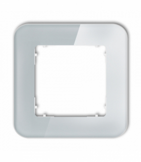 ICON Ramka uniwersalna pojedyncza zaokrąglona - efekt szkła (ramka: szara, spód: biały) Szary Karlik 15-0-IRSZ-1