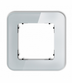 ICON Ramka uniwersalna pojedyncza zaokrąglona - efekt szkła (ramka: szara, spód: czarny) Szary Karlik 15-12-IRSZ-1