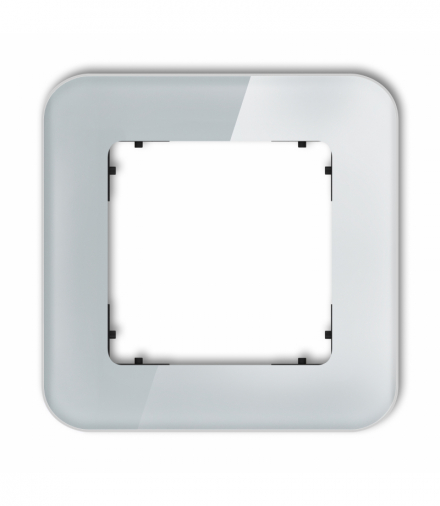 ICON Ramka uniwersalna pojedyncza zaokrąglona - efekt szkła (ramka: szara, spód: czarny) Szary Karlik 15-12-IRSZ-1