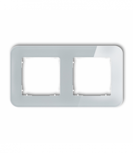 ICON Ramka uniwersalna podwójna zaokrąglona - efekt szkła (ramka: szara, spód: biały) Szary Karlik 15-0-IRSZ-2