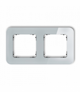 ICON Ramka uniwersalna podwójna zaokrąglona - efekt szkła (ramka: szara, spód: czarny) Szary Karlik 15-12-IRSZ-2