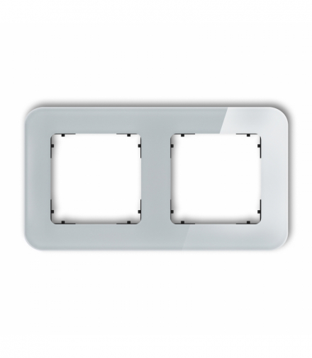 ICON Ramka uniwersalna podwójna zaokrąglona - efekt szkła (ramka: szara, spód: czarny) Szary Karlik 15-12-IRSZ-2