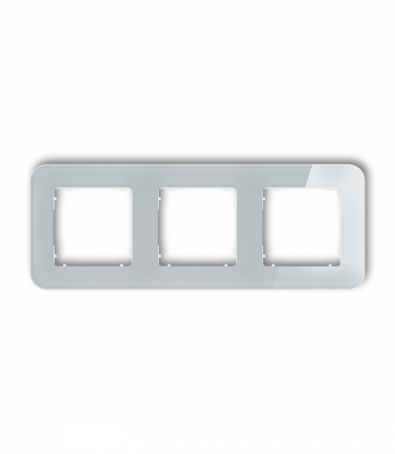 ICON Ramka uniwersalna potrójna zaokrąglona - efekt szkła (ramka: szara, spód: biały) Szary Karlik 15-0-IRSZ-3