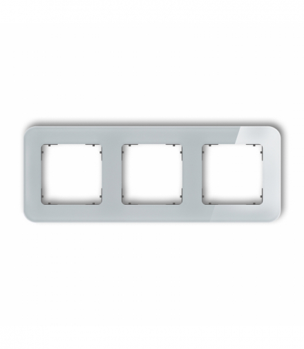 ICON Ramka uniwersalna potrójna zaokrąglona - efekt szkła (ramka: szara, spód: grafitowy mat) Szary Karlik 15-28-IRSZ-3