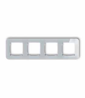 ICON Ramka uniwersalna poczwórna zaokrąglona - efekt szkła (ramka: szara, spód: biały) Szary Karlik 15-0-IRSZ-4