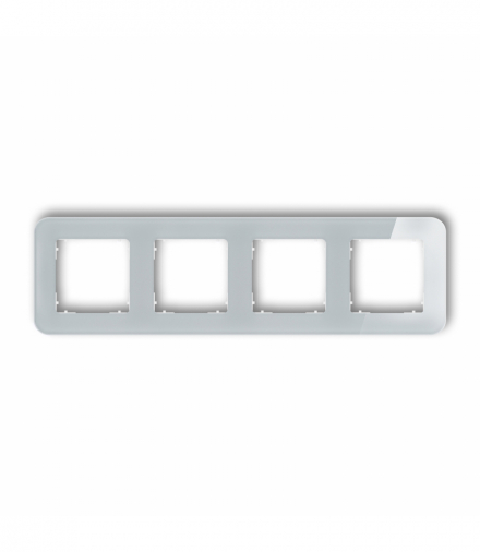 ICON Ramka uniwersalna poczwórna zaokrąglona - efekt szkła (ramka: szara, spód: biały) Szary Karlik 15-0-IRSZ-4