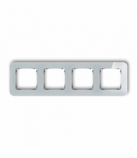 ICON Ramka uniwersalna poczwórna zaokrąglona - efekt szkła (ramka: szara, spód: czarny) Szary Karlik 15-12-IRSZ-4