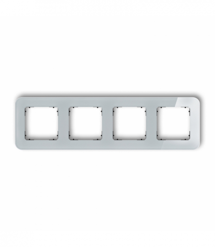 ICON Ramka uniwersalna poczwórna zaokrąglona - efekt szkła (ramka: szara, spód: czarny) Szary Karlik 15-12-IRSZ-4