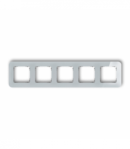 ICON Ramka uniwersalna pięciokrotna zaokrąglona - efekt szkła (ramka: szara, spód: grafitowy mat) Szary Karlik 15-28-IRSZ-5