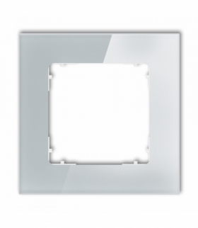 ICON Ramka uniwersalna pojedyncza kwadratowa - efekt szkła (ramka: szara, spód: biały) Szary Karlik 15-0-IRSK-1