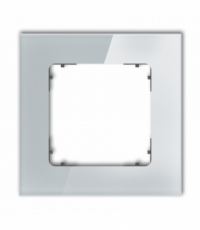 ICON Ramka uniwersalna pojedyncza kwadratowa - efekt szkła (ramka: szara, spód: grafitowy mat) Szary Karlik 15-28-IRSK-1