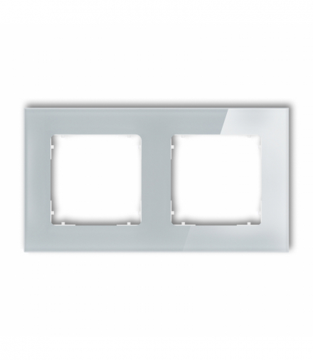 ICON Ramka uniwersalna podwójna kwadratowa - efekt szkła (ramka: szara, spód: biały) Szary Karlik 15-0-IRSK-2