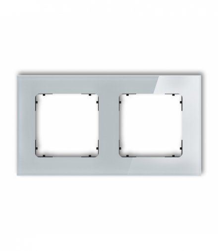 ICON Ramka uniwersalna podwójna kwadratowa - efekt szkła (ramka: szara, spód: czarny) Szary Karlik 15-12-IRSK-2