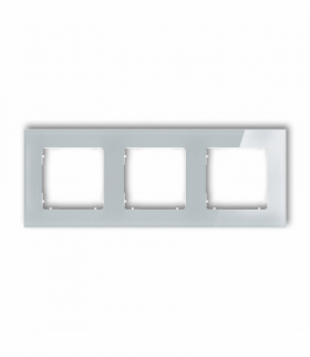 ICON Ramka uniwersalna potrójna kwadratowa - efekt szkła (ramka: szara, spód: biały) Szary Karlik 15-0-IRSK-3