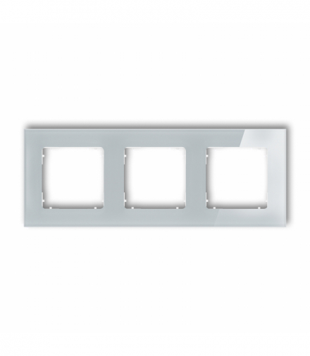 ICON Ramka uniwersalna potrójna kwadratowa - efekt szkła (ramka: szara, spód: biały) Szary Karlik 15-0-IRSK-3