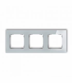 ICON Ramka uniwersalna potrójna kwadratowa - efekt szkła (ramka: szara, spód: grafitowy mat) Szary Karlik 15-28-IRSK-3