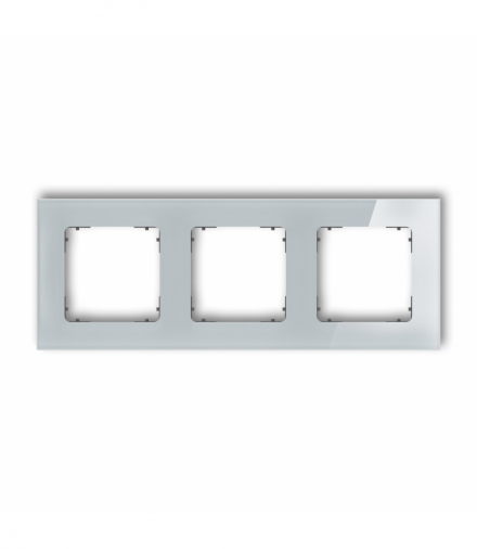 ICON Ramka uniwersalna potrójna kwadratowa - efekt szkła (ramka: szara, spód: grafitowy mat) Szary Karlik 15-28-IRSK-3