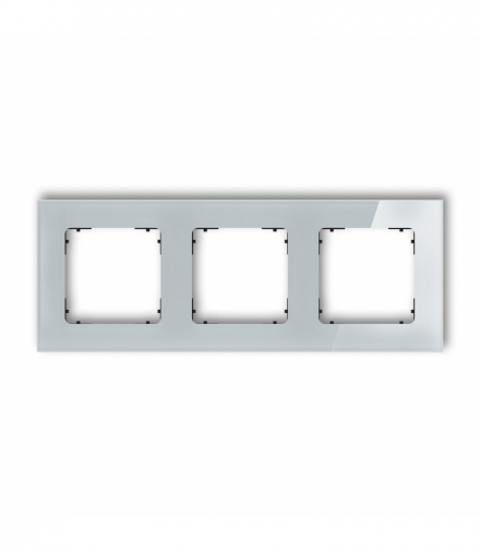 ICON Ramka uniwersalna potrójna kwadratowa - efekt szkła (ramka: szara, spód: czarny) Szary Karlik 15-12-IRSK-3