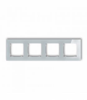 ICON Ramka uniwersalna poczwórna kwadratowa - efekt szkła (ramka: szara, spód: biały) Szary Karlik 15-0-IRSK-4