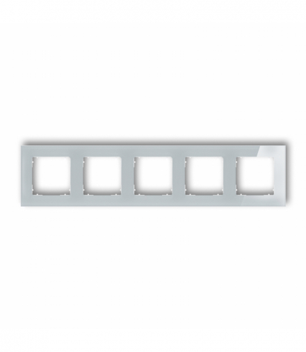 ICON Ramka uniwersalna pięciokrotna kwadratowa - efekt szkła (ramka: szara, spód: biały) Szary Karlik 15-0-IRSK-5