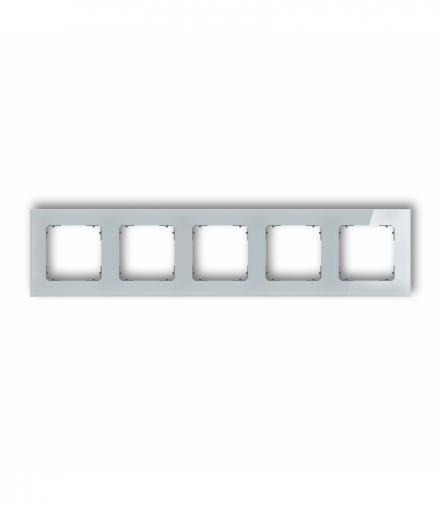 ICON Ramka uniwersalna pięciokrotna kwadratowa - efekt szkła (ramka: szara, spód: grafitowy mat) Szary Karlik 15-28-IRSK-5