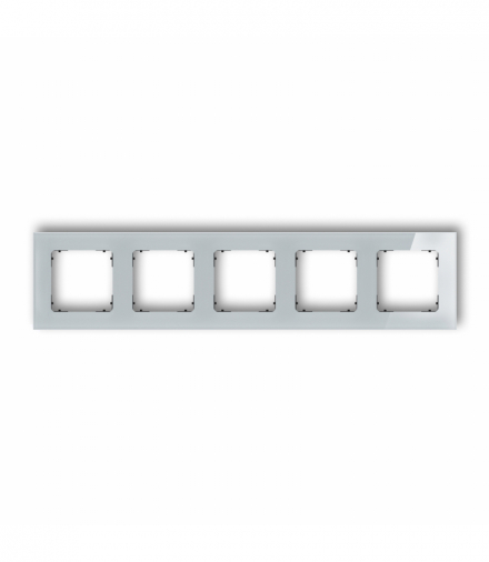 ICON Ramka uniwersalna pięciokrotna kwadratowa - efekt szkła (ramka: szara, spód: czarny) Szary Karlik 15-12-IRSK-5