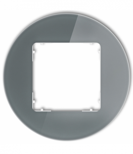 ICON Ramka uniwersalna pojedyncza okrągła - efekt szkła (ramka: grafitowa, spód: biały) grafitowy Karlik 28-0-IRSO-1