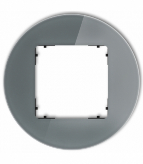 ICON Ramka uniwersalna pojedyncza okrągła - efekt szkła (ramka: grafitowa, spód: czarny) grafitowy Karlik 28-12-IRSO-1