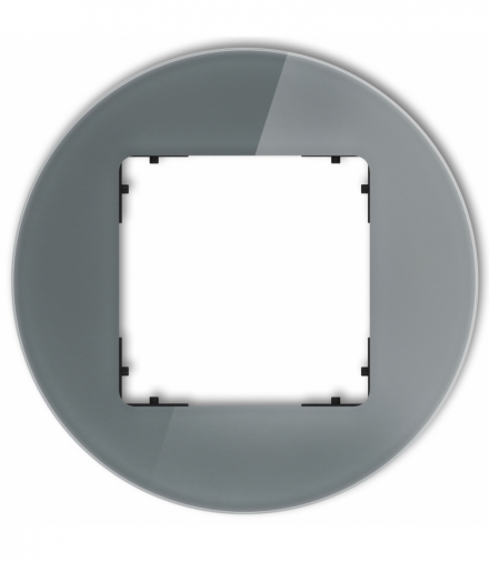 ICON Ramka uniwersalna pojedyncza okrągła - efekt szkła (ramka: grafitowa, spód: czarny) grafitowy Karlik 28-12-IRSO-1