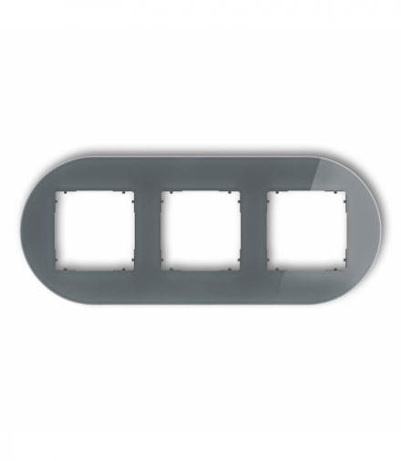 ICON Ramka uniwersalna potrójna okrągła - efekt szkła (ramka: grafitowa, spód: grafitowy mat) grafitowy Karlik 28-28-IRSO-3