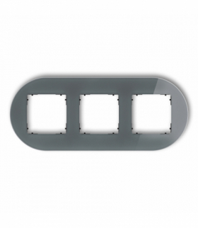 ICON Ramka uniwersalna potrójna okrągła - efekt szkła (ramka: grafitowa, spód: czarny) grafitowy Karlik 28-12-IRSO-3