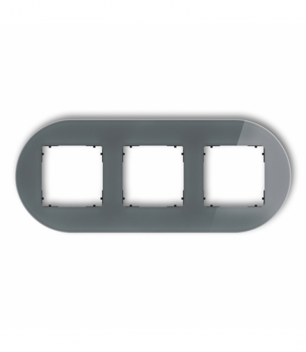 ICON Ramka uniwersalna potrójna okrągła - efekt szkła (ramka: grafitowa, spód: czarny) grafitowy Karlik 28-12-IRSO-3