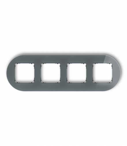 ICON Ramka uniwersalna poczwórna okrągła - efekt szkła (ramka: grafitowa, spód: czarny) grafitowy Karlik 28-12-IRSO-4