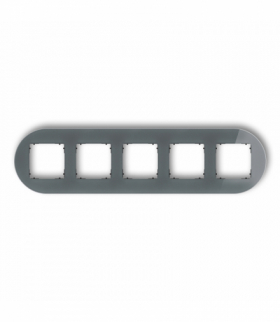 ICON Ramka uniwersalna pięciokrotna okrągła - efekt szkła (ramka: grafitowa, spód: czarny) grafitowy Karlik 28-12-IRSO-5