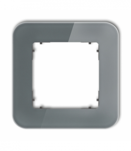 ICON Ramka uniwersalna pojedyncza zaokrąglona - efekt szkła (ramka: grafitowa, spód: grafitowy mat) grafitowy Karlik 28-28-IRSZ-1