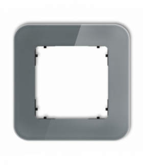 ICON Ramka uniwersalna pojedyncza zaokrąglona - efekt szkła (ramka: grafitowa, spód: czarny) grafitowy Karlik 28-12-IRSZ-1