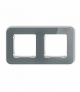ICON Ramka uniwersalna podwójna zaokrąglona - efekt szkła (ramka: grafitowa, spód: biały) grafitowy Karlik 28-0-IRSZ-2