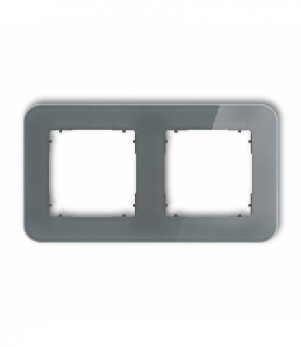 ICON Ramka uniwersalna podwójna zaokrąglona - efekt szkła (ramka: grafitowa, spód: grafitowy mat) grafitowy Karlik 28-28-IRSZ-2