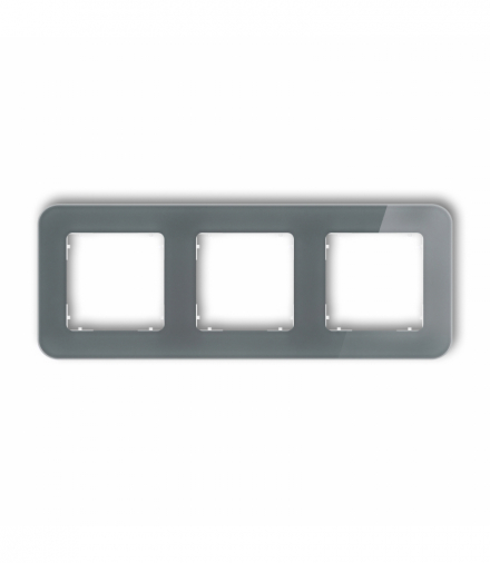 ICON Ramka uniwersalna potrójna zaokrąglona - efekt szkła (ramka: grafitowa, spód: biały) grafitowy Karlik 28-0-IRSZ-3