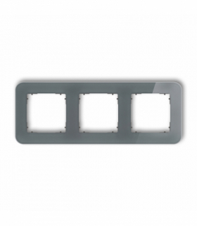 ICON Ramka uniwersalna potrójna zaokrąglona - efekt szkła (ramka: grafitowa, spód: grafitowy mat) grafitowy Karlik 28-28-IRSZ-3