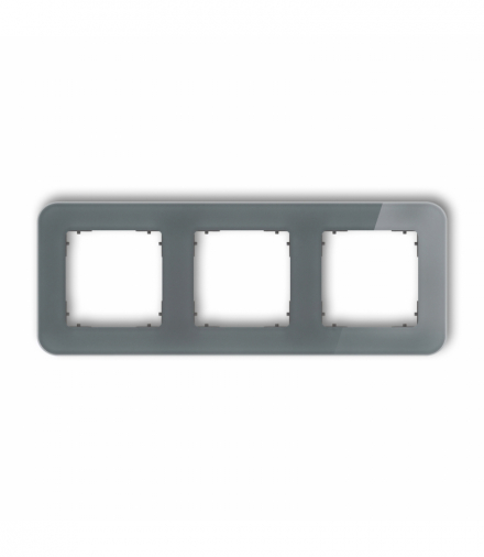 ICON Ramka uniwersalna potrójna zaokrąglona - efekt szkła (ramka: grafitowa, spód: grafitowy mat) grafitowy Karlik 28-28-IRSZ-3