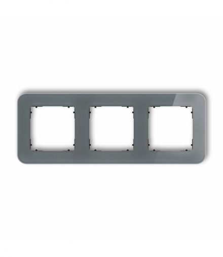 ICON Ramka uniwersalna potrójna zaokrąglona - efekt szkła (ramka: grafitowa, spód: czarny) grafitowy Karlik 28-12-IRSZ-3