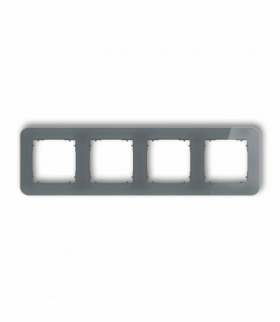 ICON Ramka uniwersalna poczwórna zaokrąglona - efekt szkła (ramka: grafitowa, spód: grafitowy mat) grafitowy Karlik 28-28-IRSZ-4