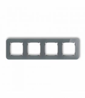 ICON Ramka uniwersalna poczwórna zaokrąglona - efekt szkła (ramka: grafitowa, spód: czarny) grafitowy Karlik 28-12-IRSZ-4