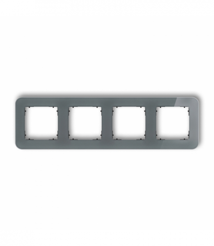 ICON Ramka uniwersalna poczwórna zaokrąglona - efekt szkła (ramka: grafitowa, spód: czarny) grafitowy Karlik 28-12-IRSZ-4